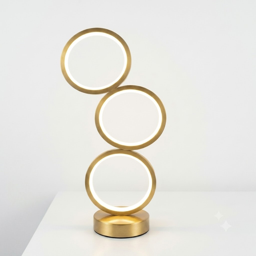 Modern Abstract Triple-Ring LED Table Lamp ⭕✨
