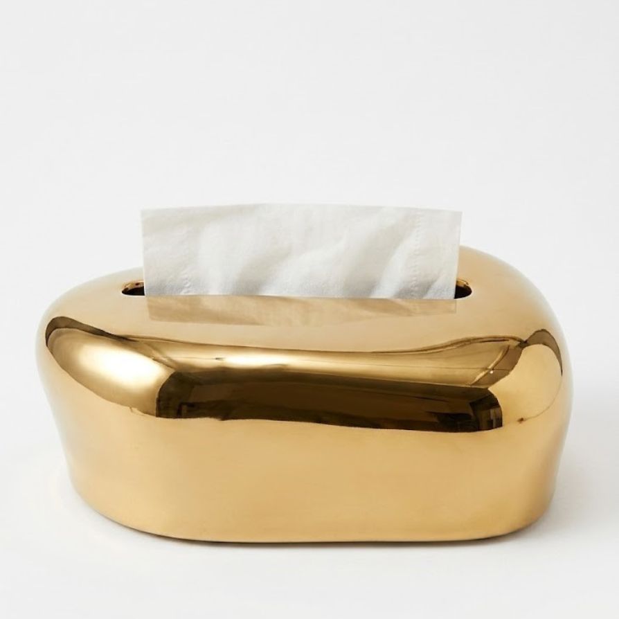 Luxury Pebble Ceramic Tissue Box Cover