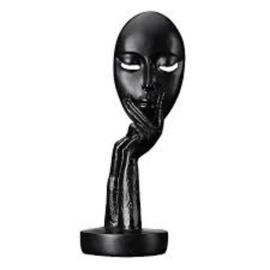 Modern Abstract Black Face Statue