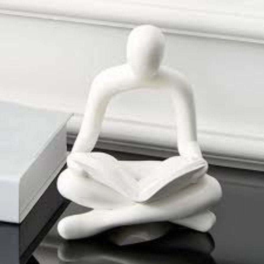 The Quiet Reader | Abstract Minimalist Desk &amp; Bookshelf Sculpture