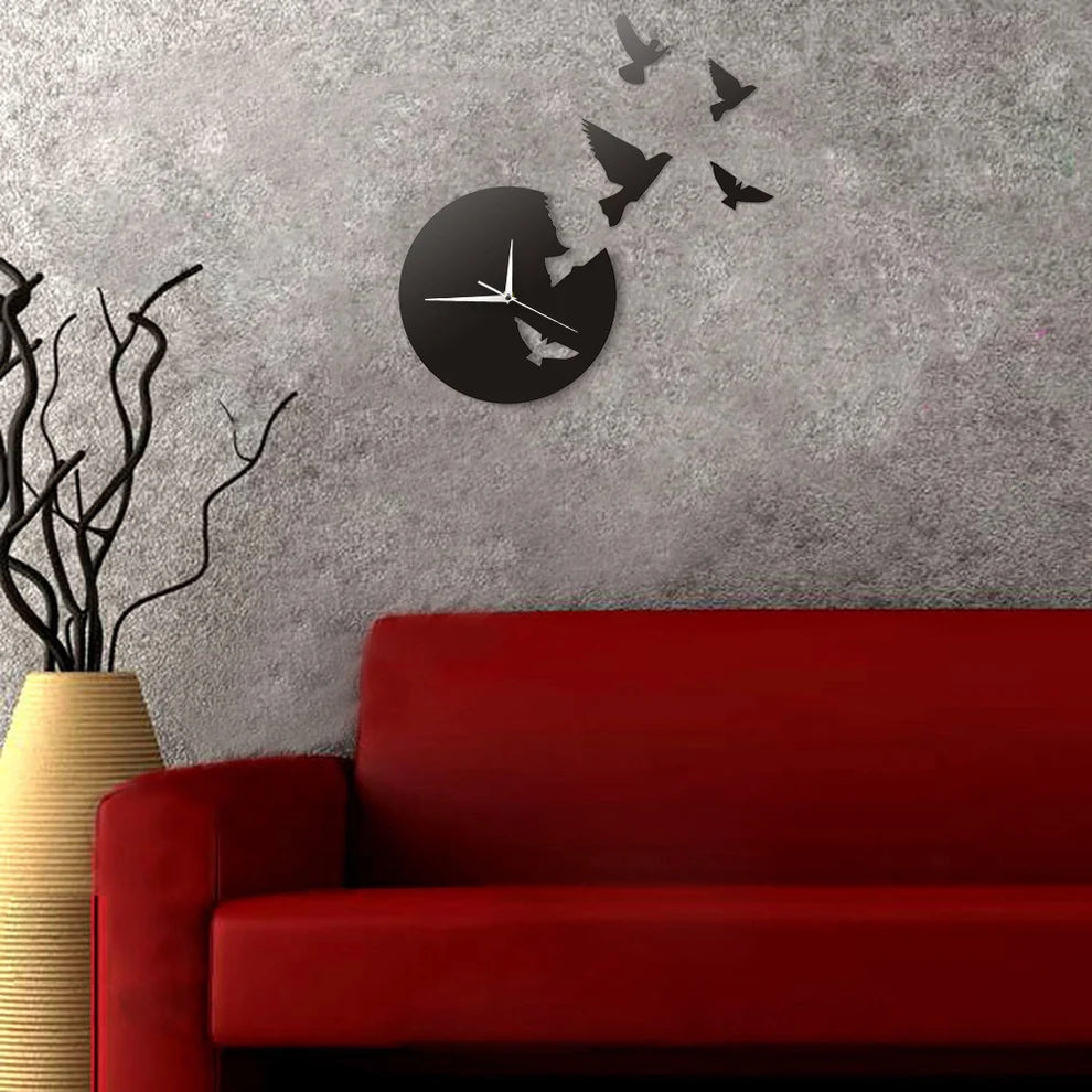 Bird Clock black