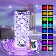 Crystal Diamond Table Lamp with Remote, 16 Color Changing
